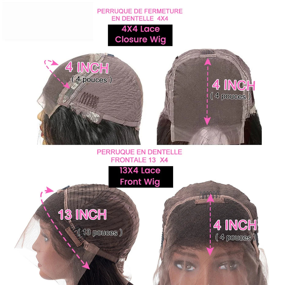 180% 13X6 Lace Frontal Body Wave Wig Transparent Indian Perruques For Women 13X4 Lace Frontal Wig Human Hair Pre Plucked Wig