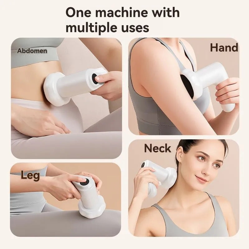 A01V-Portable Electric Body Massager With 6 Heads - Multi-Function Fat Reducer For Home Use, Low Noise