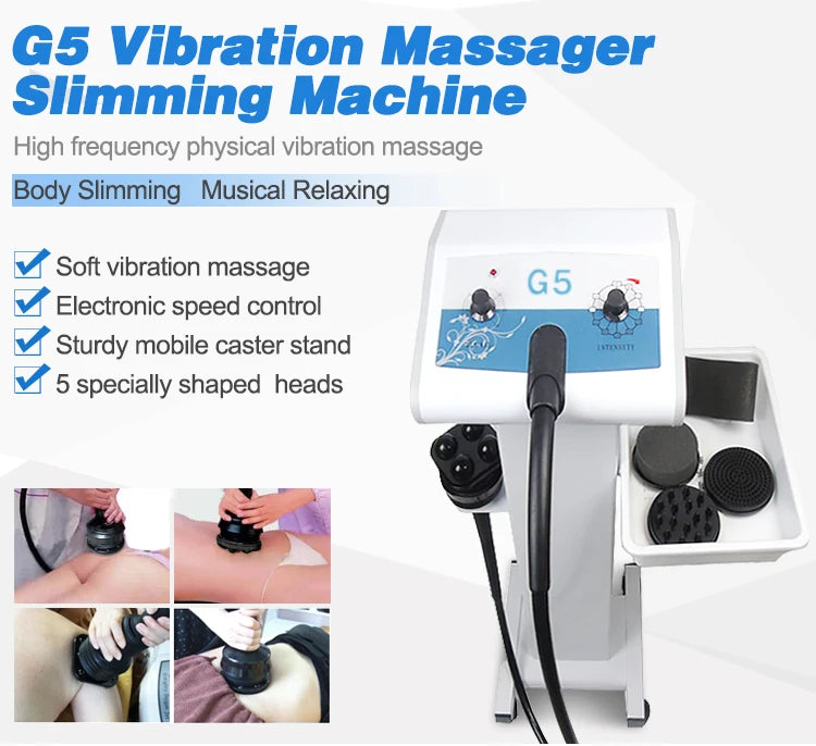 G5 Vibrating Massager Body Slimming Machine with Trolley Stand Fat Burner Shaping Weight Loss Device High Frenquency Vibrator
