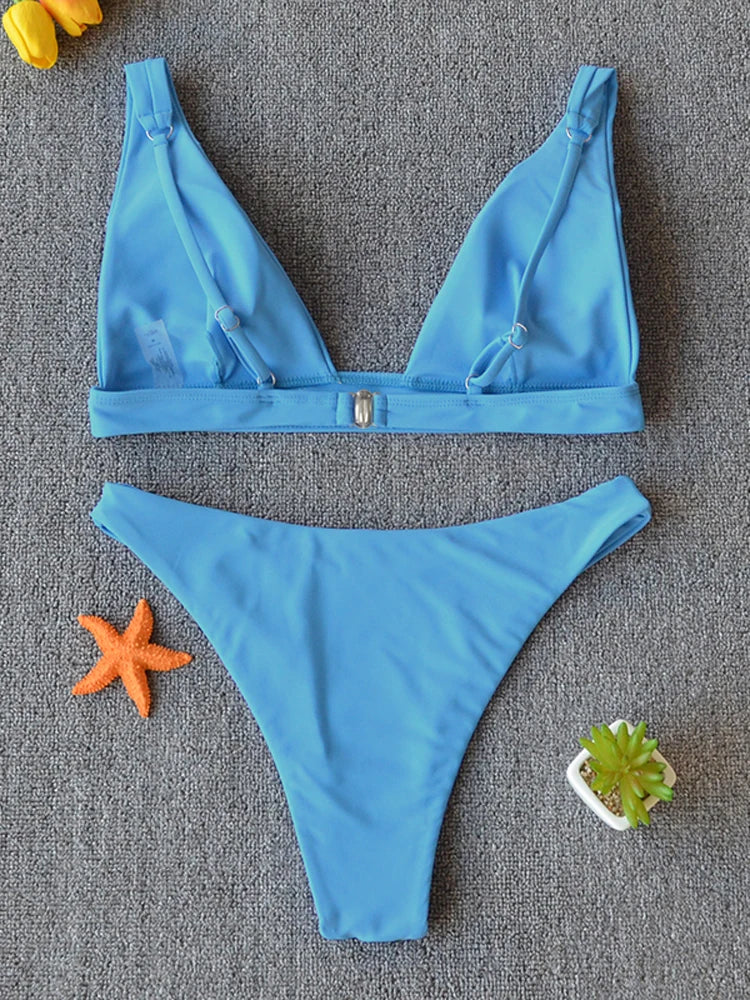 Bikini 2025 Micro Sexy Swimsuit Women Push Up Swimwear Two Piece Bikini Set Solid Bather Bathing Suit Swim Suit Female