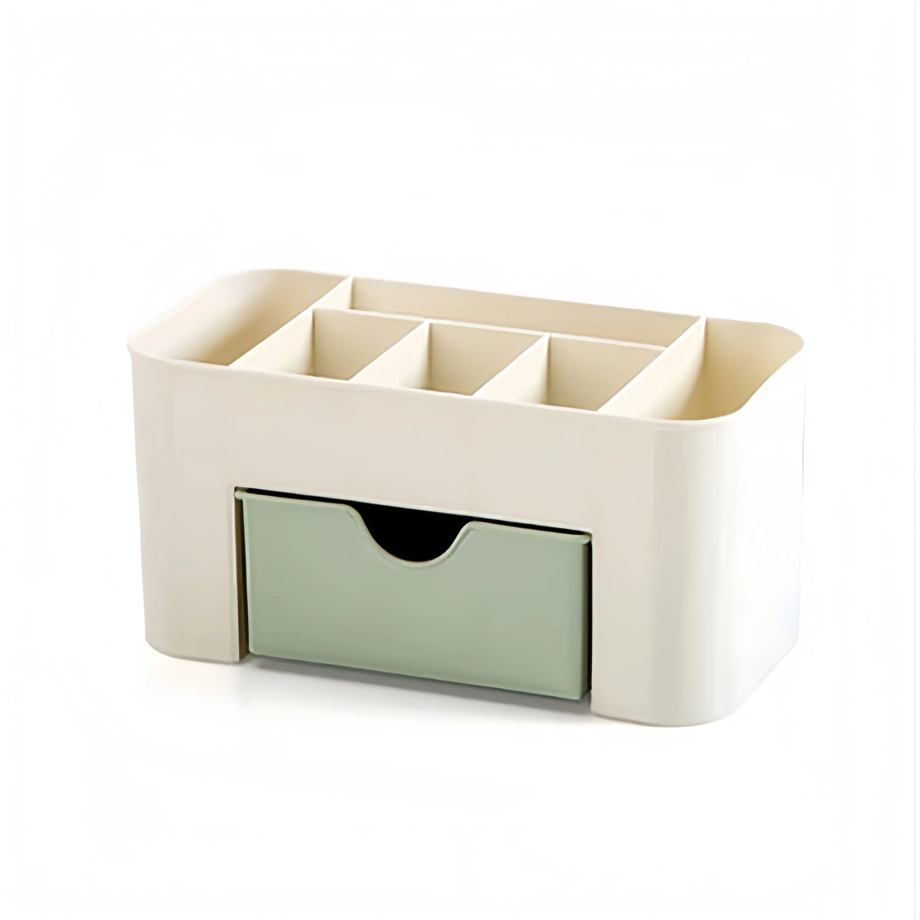 Makeup Organizer with 1 Drawers, Desk Organizer, 6Compartments, Cosmetics Storage Box for nail polish,Lipstick, Brushes, Jewelry