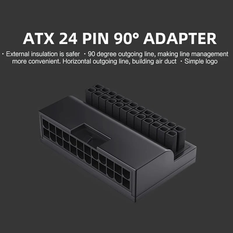 Computer ATX 24 Pin 90° Adapter Elbow Connector Steering Head Cleaner Cable Manage Wiring Artifact M/B 5V 3Pin ARGB SYNC