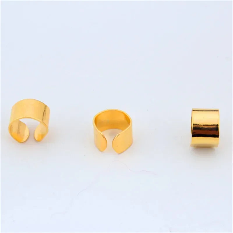 10/20pcs Hair Dreadlock Dread Beads Metal Cuff Tube Charms Hair Braid Rings Non-Piercing Ear Clip Beard Jewelry Hair Accessories
