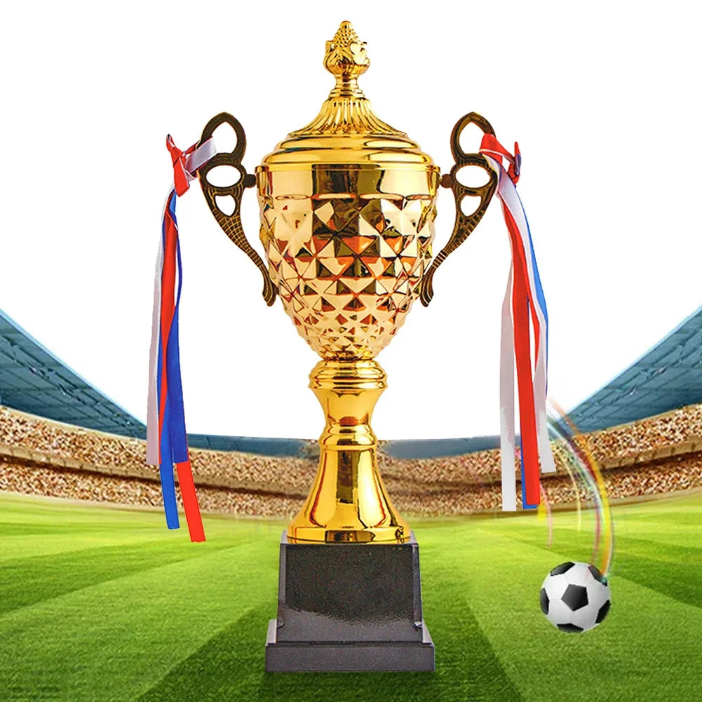 Gold Trophy Cup Height 33cm Football Trophy Metal Sports Trophy Winner Trophies Award Trophy for Winner Kids and Adults