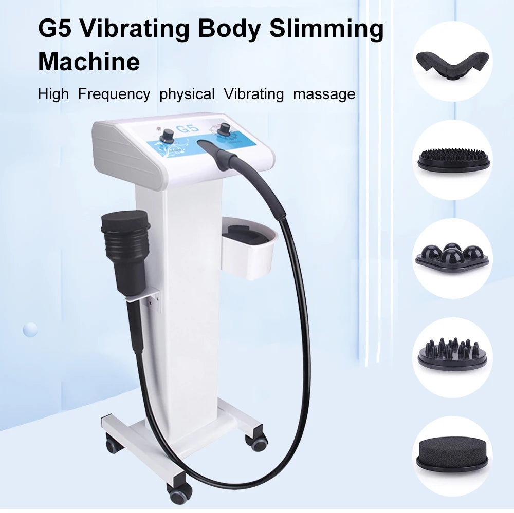 High Frenquency G5 Vibrating Massager Body Slimming Machine Fat Burner Weight Loss Cellulite Removal With 5 Tips Vibrator Device