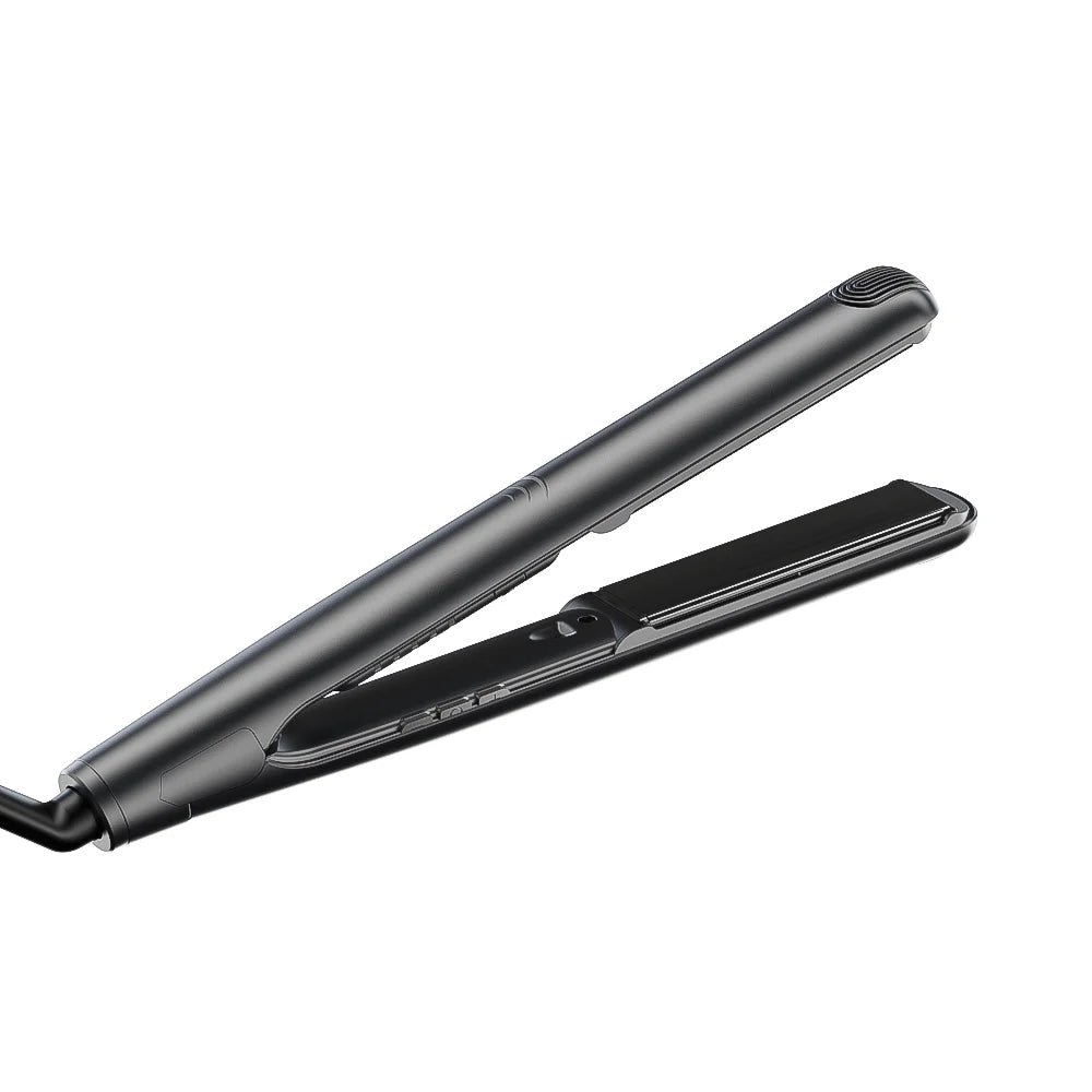 Black Flat Iron Hair Straightener 2-in-1, US Plug for Straightening & Curling, Fast Heat, Compact Portable Hair