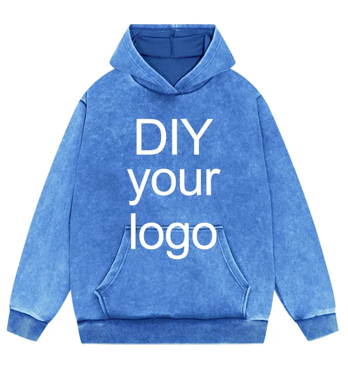 Washed Retro Hoodies 5 Colors 100%Cotton Hoody Customized Personalized Pattern Customization Pullover Team Logo Company Logo