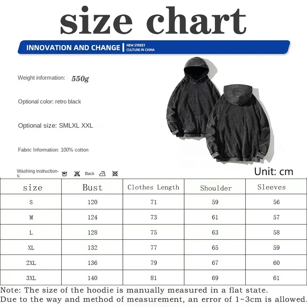 Y2K Washed Hoodies Vintage Cotton Women Men Skull Cross Print Hooded Sweatshirts Oversize Hip Hop Male Pullover Winter Clothes