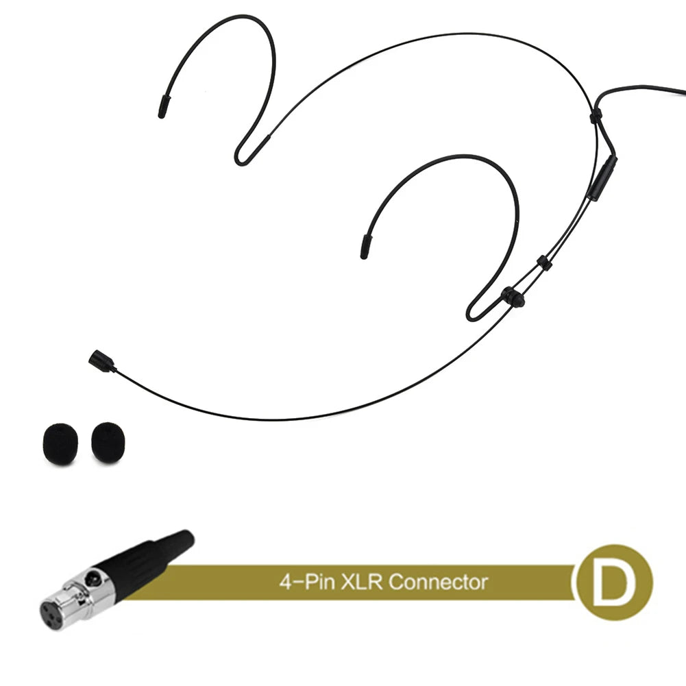 1PCS Double Earhook Headset Mic Headworn Microphone For Shure Wireless Earhook Microphone Black Audio Equipment Radio System