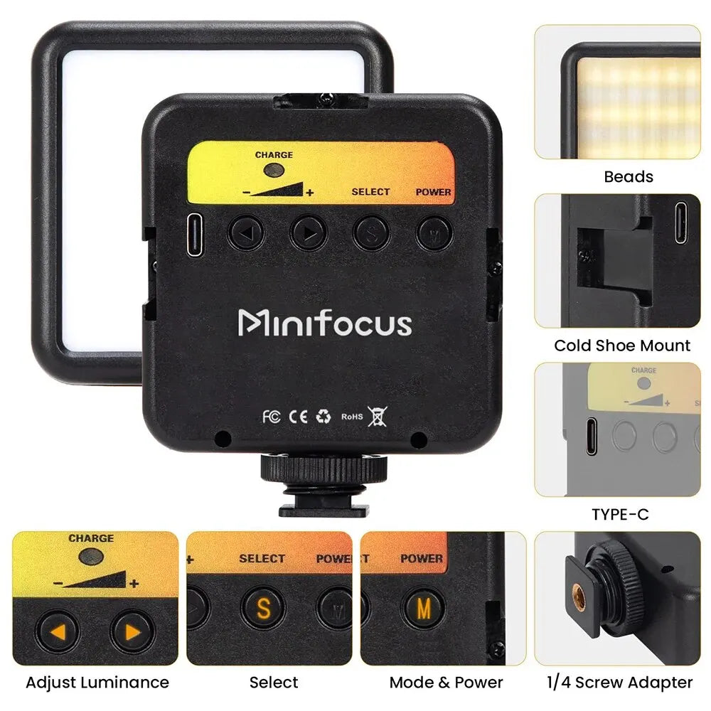 LED Photo Studio Light for Tik tok Youbute Game Live Video Fill Lighting Portable Camera Video Recording Photography Panel Lamp