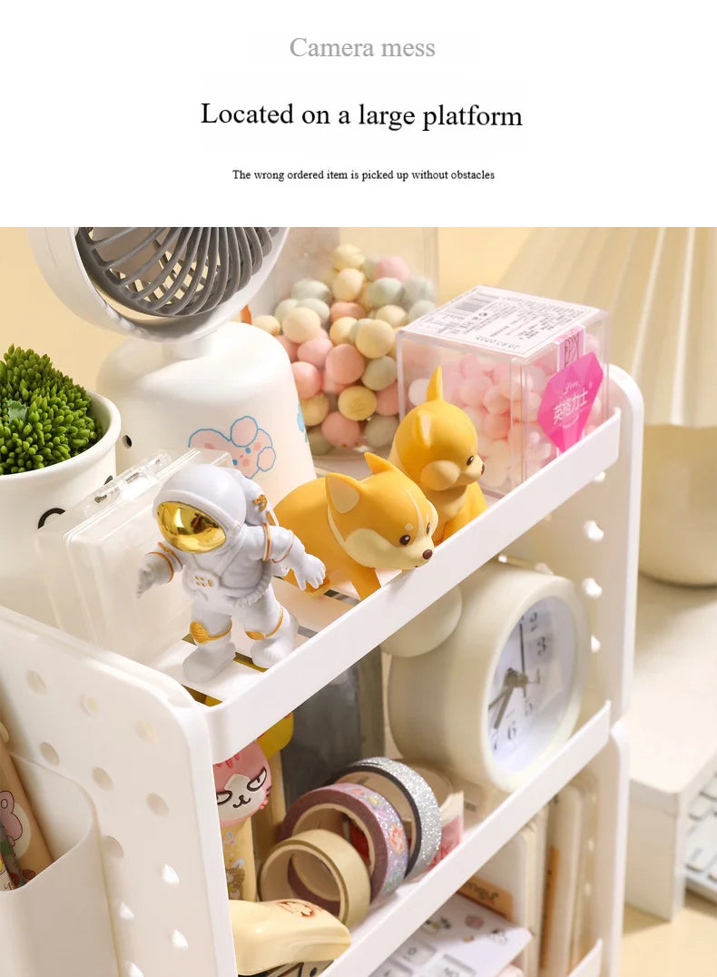 Multi-functional 3-tier Desktop Organizer, Desktop Shelf, Hole Board, Pen Holder Office Desk Organizer, Desk Desk Organizer