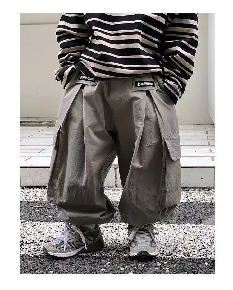 Boys Sets Sweatshirt Pants Two-piece Suits Children's Clothes Spring Autum Korean Fashion Round Neck Pullover Cargo Pants Suits