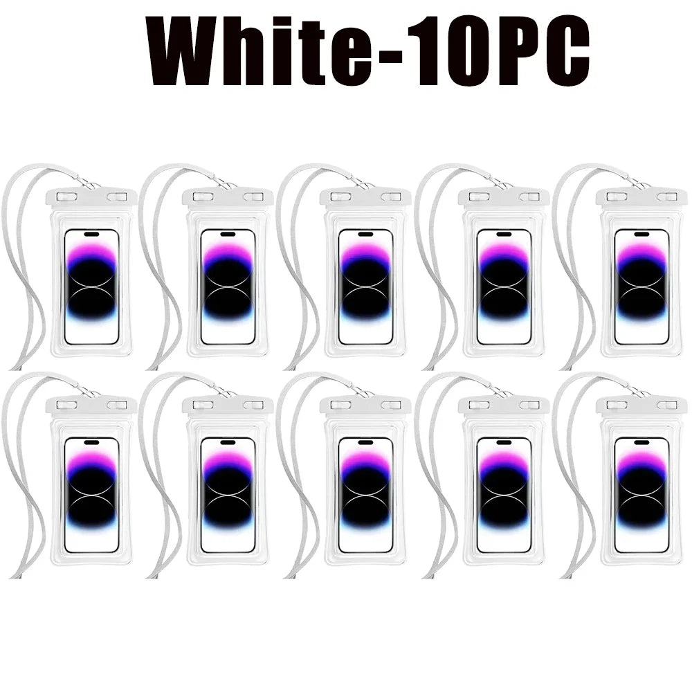 Floating Waterproof Phone Pouch Universal Water Resistant Phone Case Under 7.2 Inches Phone Dry Bag Essential for Water Sport