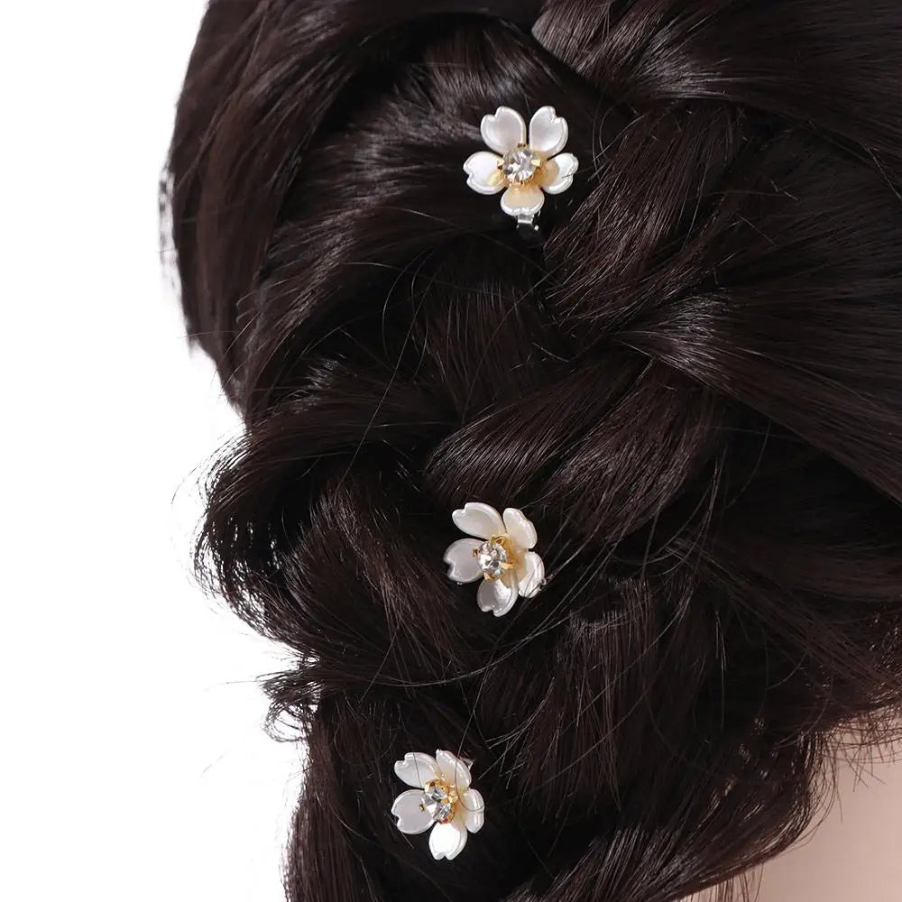 10pcs Dread Locks Flower Decor Hair Ring Metal Cuff Hair Braiding Dreadlocks Beads DIY Charm Hair Braid Rings Clips Men