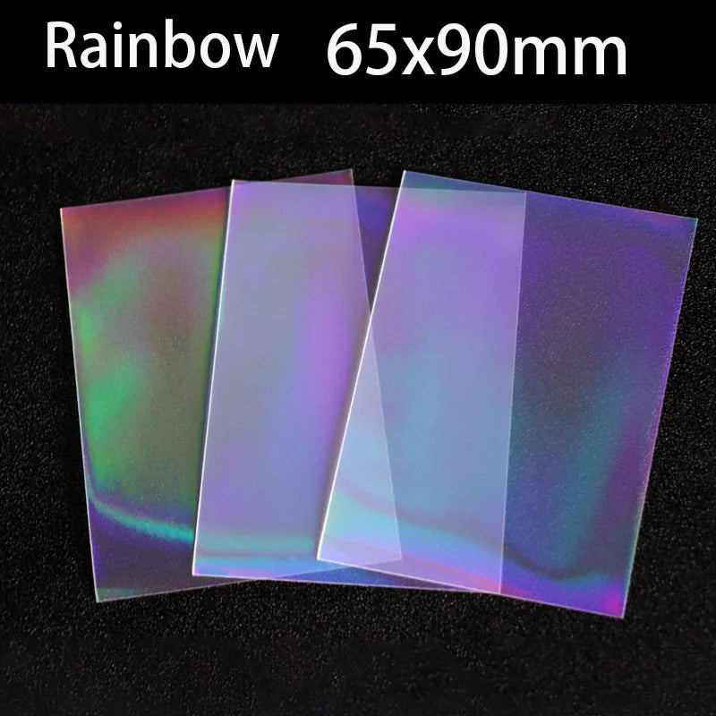 50PCS Laser Heart fireworks butterfly Flashing Holographic Transparent Clear Card Film Sleeves Super Idol Photo Protector Cover