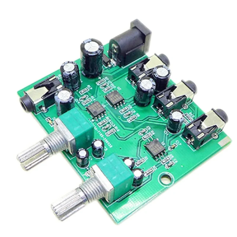 Unique! AU-202 2 Input 2 Output Stereo Mixer Audio Distributor for Headphone External Power AMP Volume Alone Control