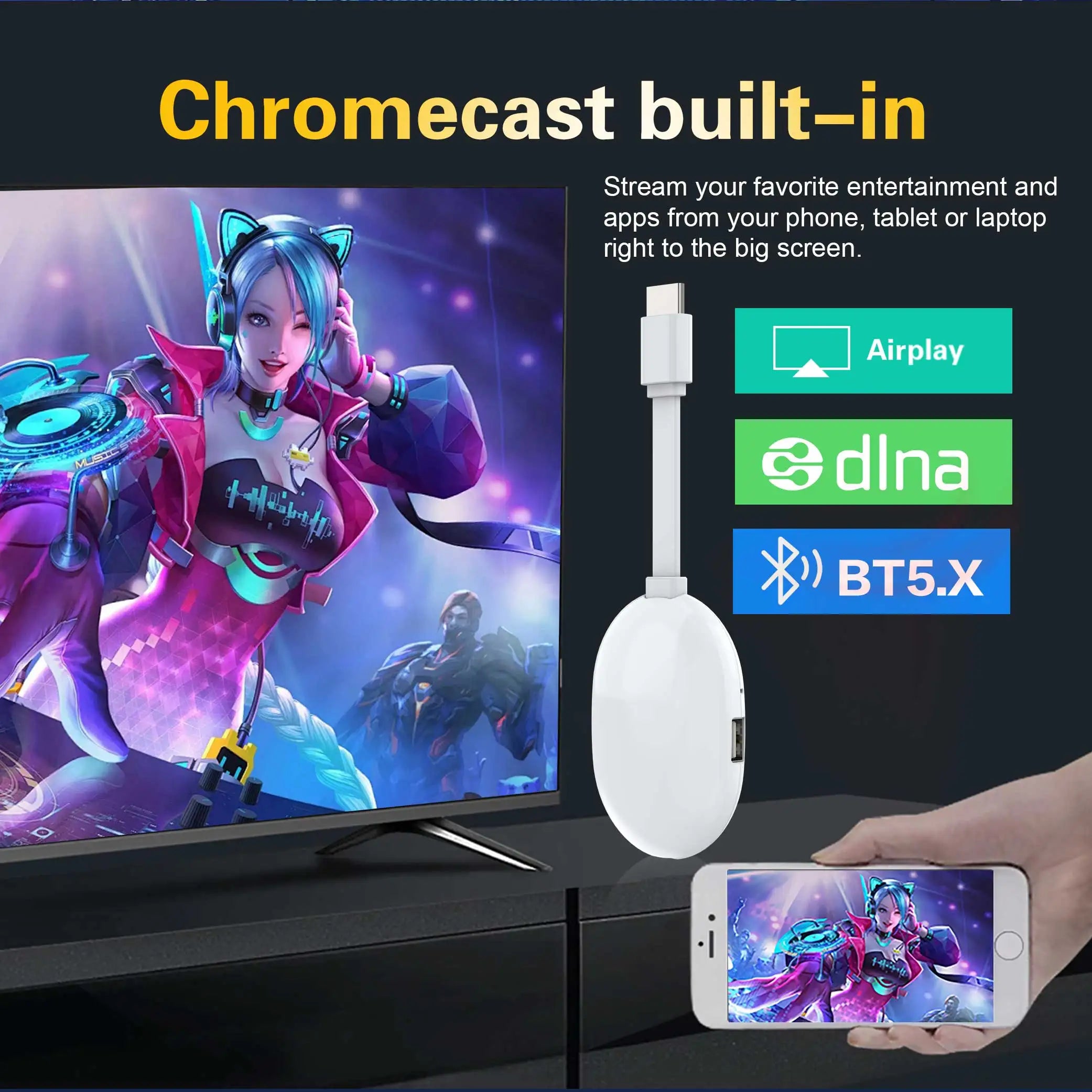 New Mini TV Stick Q2 Ultra WIFI6 BT5.0 4K Ultra HD Android 14 RK3518 Quad Core 2GB RAM 8GB 16GB ROM Home Theater Media Player