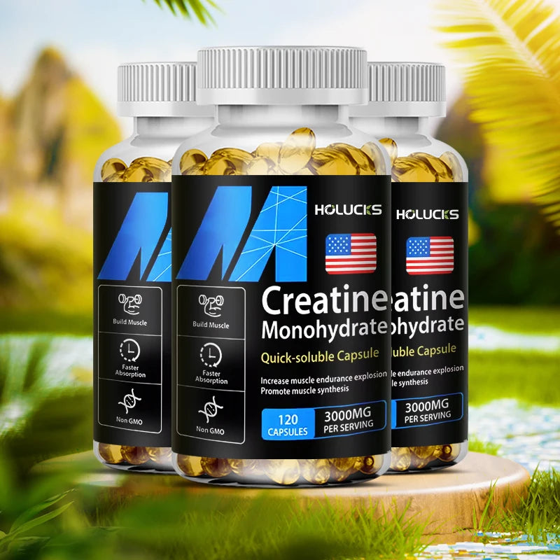 Buy 2 Get 2 Free! Creatine Monohydrate 3000mg Capsules, Support Lean Muscle & Performance, Fat Loss & Overall Fitness, Vegan