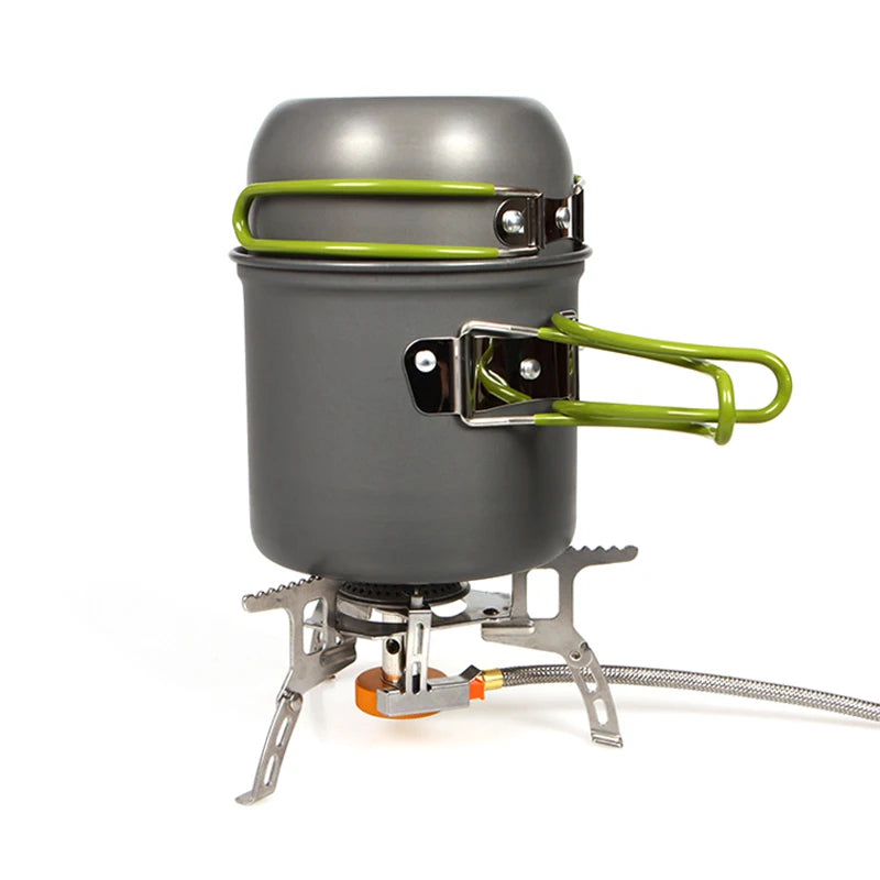 WESTTUNE Camping Pot Hiking Cookware Portable Outdoor Cooking Set Heat Cooker Camping Travel Tableware Kitchen Utensil Equipment