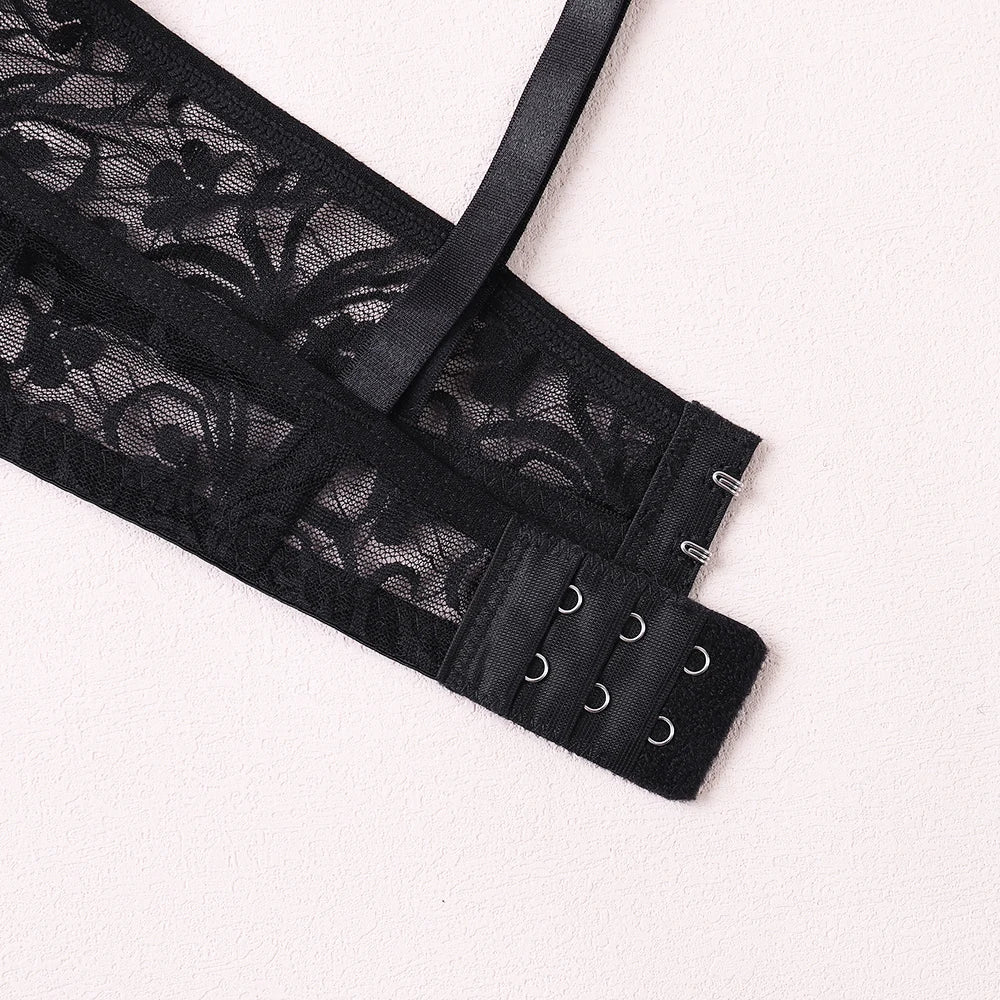 Bra For Womens Underwear Lace Bra Underwire BH Hollow Out Embroidery Perspective Sexy Lingerie Tops Plus Size Brassiere