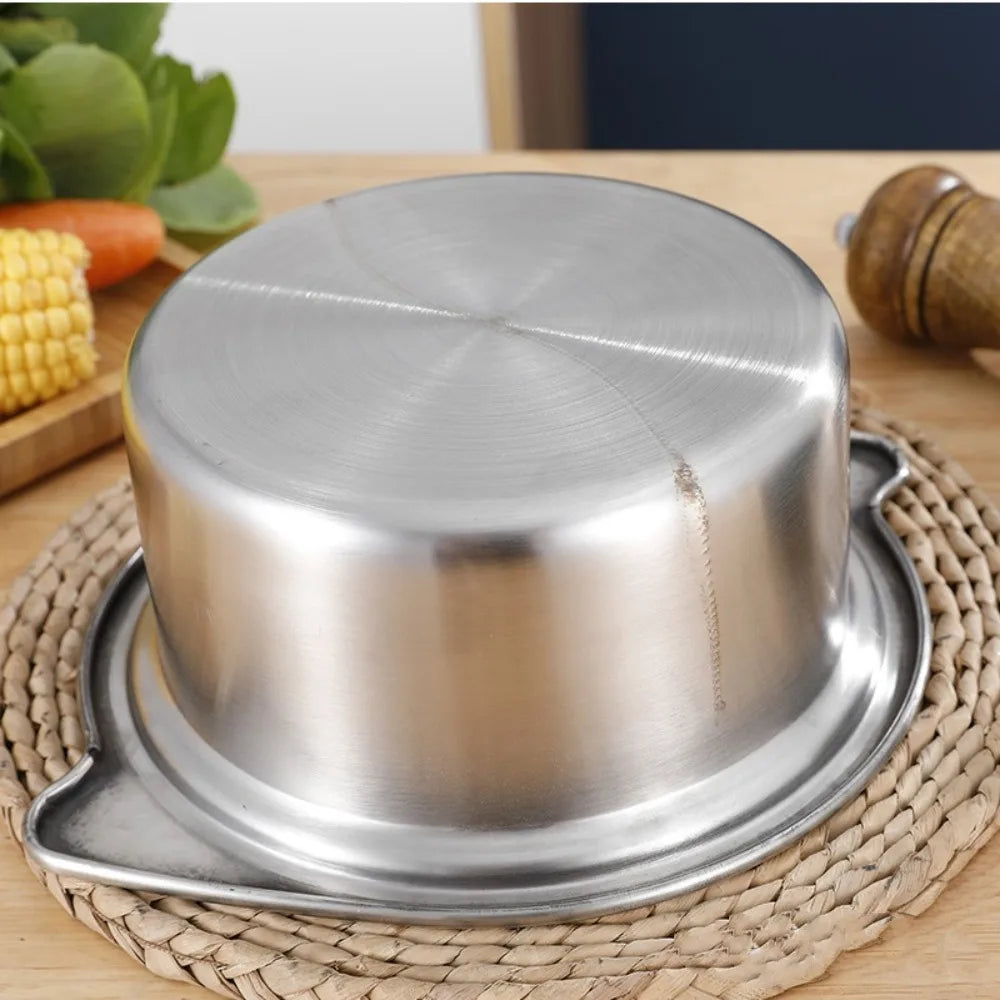 One Person Cooking Boiling Pot Multi Purpose 14/15/16/18cm Stock Pot with Lid Stainless Steel Cookware Hot Pot Restaurant