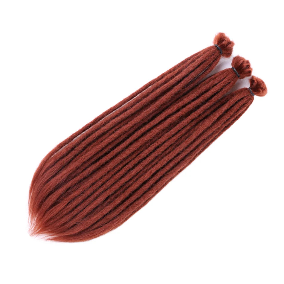 Synthetic Handmade Dreadlocks Hair Extensions Natural Braiding Hair For Black Women Crochet Hair Ombre Colored Crochet Braids