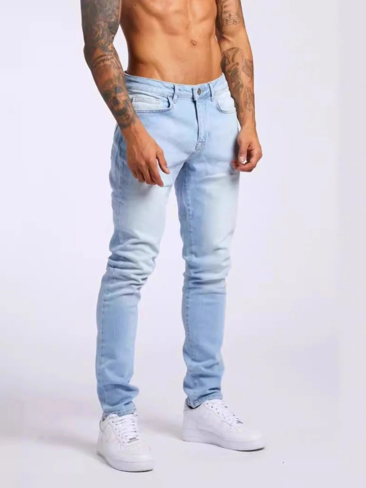 2025 new men's slim fit classic slim fit jeans casual street style casual men's slim fit jeans men's slim fit pencil jeans