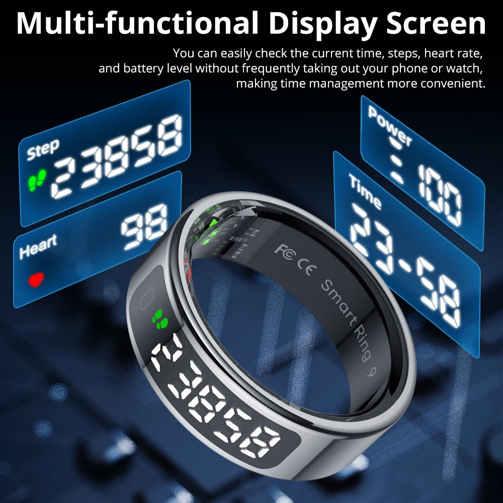 COLMI R12 Smart Ring with Display Screen and Touch, Health Manager, Wireless Charging, 5 ATM Waterproof For Men Women
