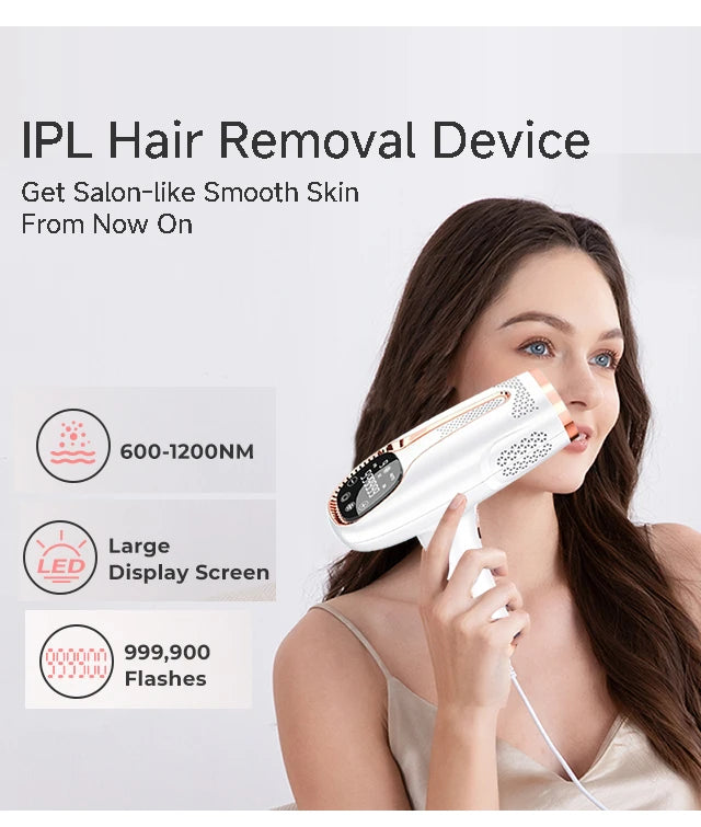 IPL Hair Removal Device 999999 Flashes Painless Laser Epilator for Women Permanent Hair Removal Home Use Body Bikini Face