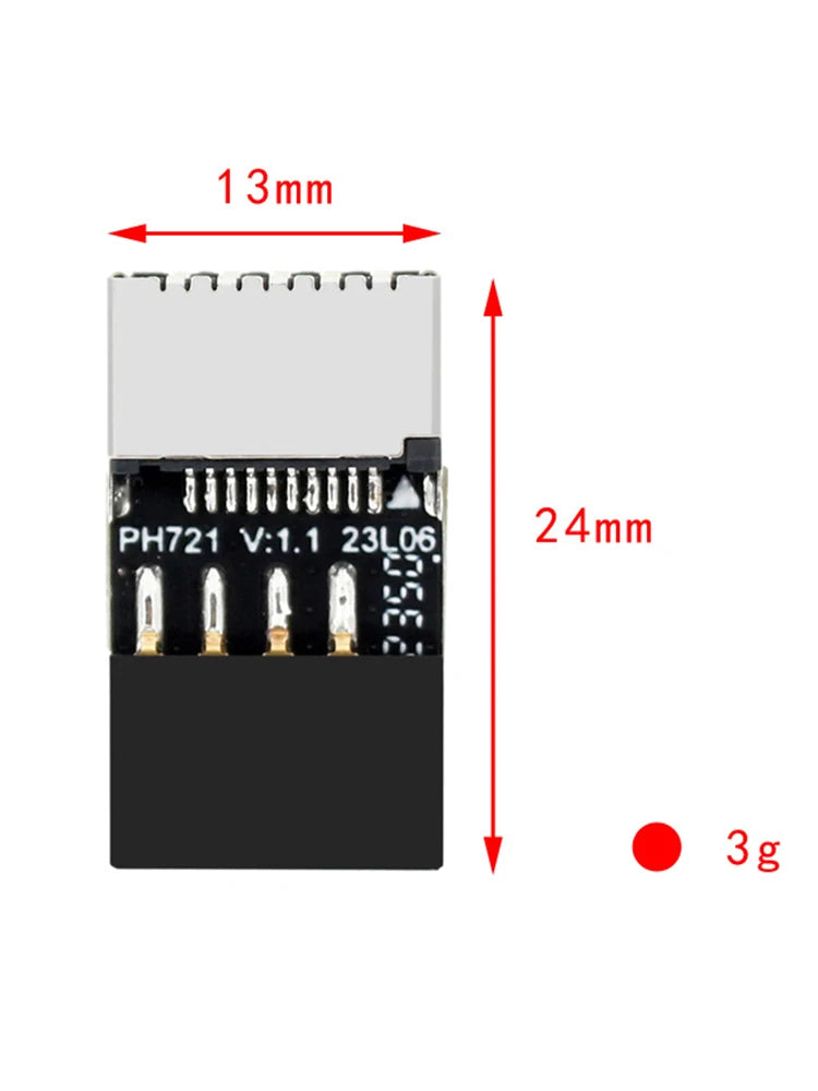 Motherboard USB2.0 9PIN Male To Type-E Female Adapter TYPE-E Interface Header Adapter