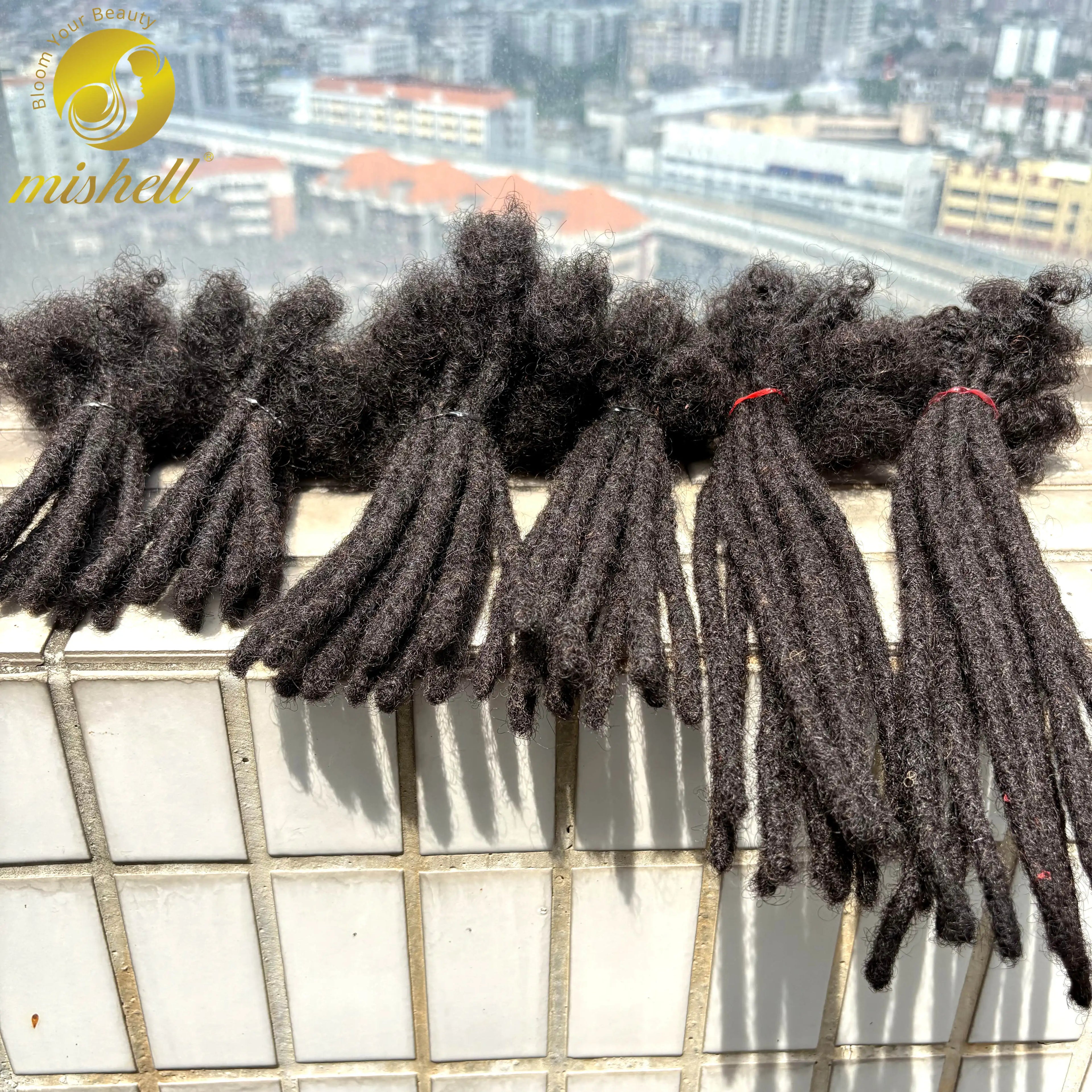 0.6cm 4-8Inch Regular Loc Extension Human Hair 50 Strands Full Handmade 100% Human Hair Dreadlock Extensions for Men Women