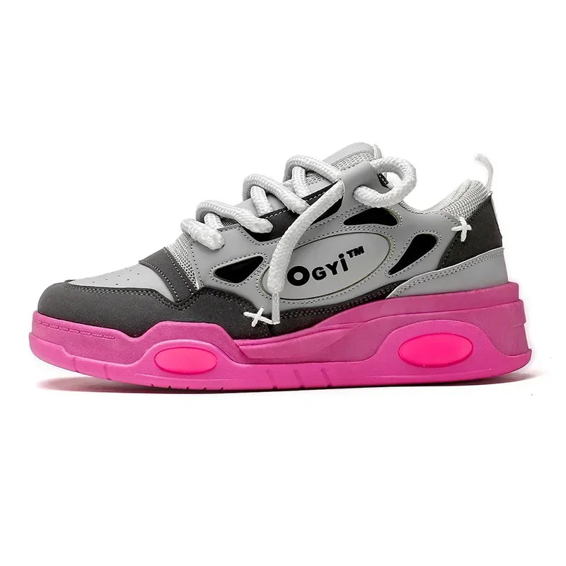 Platform Korean Sneakers for Men Running Shoes Walking Comfortable Male Casual Lace Up Vulcanized Shoes Chunky Sneakers 2025 New