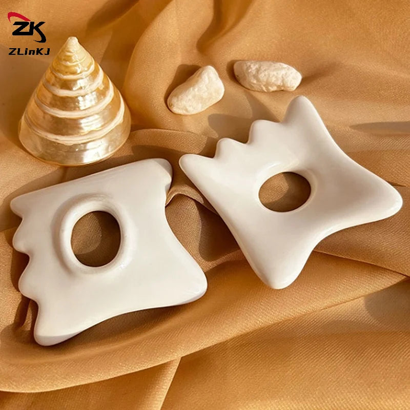 1PCS Ceramic Gua Sha For Face Body Antistatic Guasha Board Skin Tightening Face Lift Massager