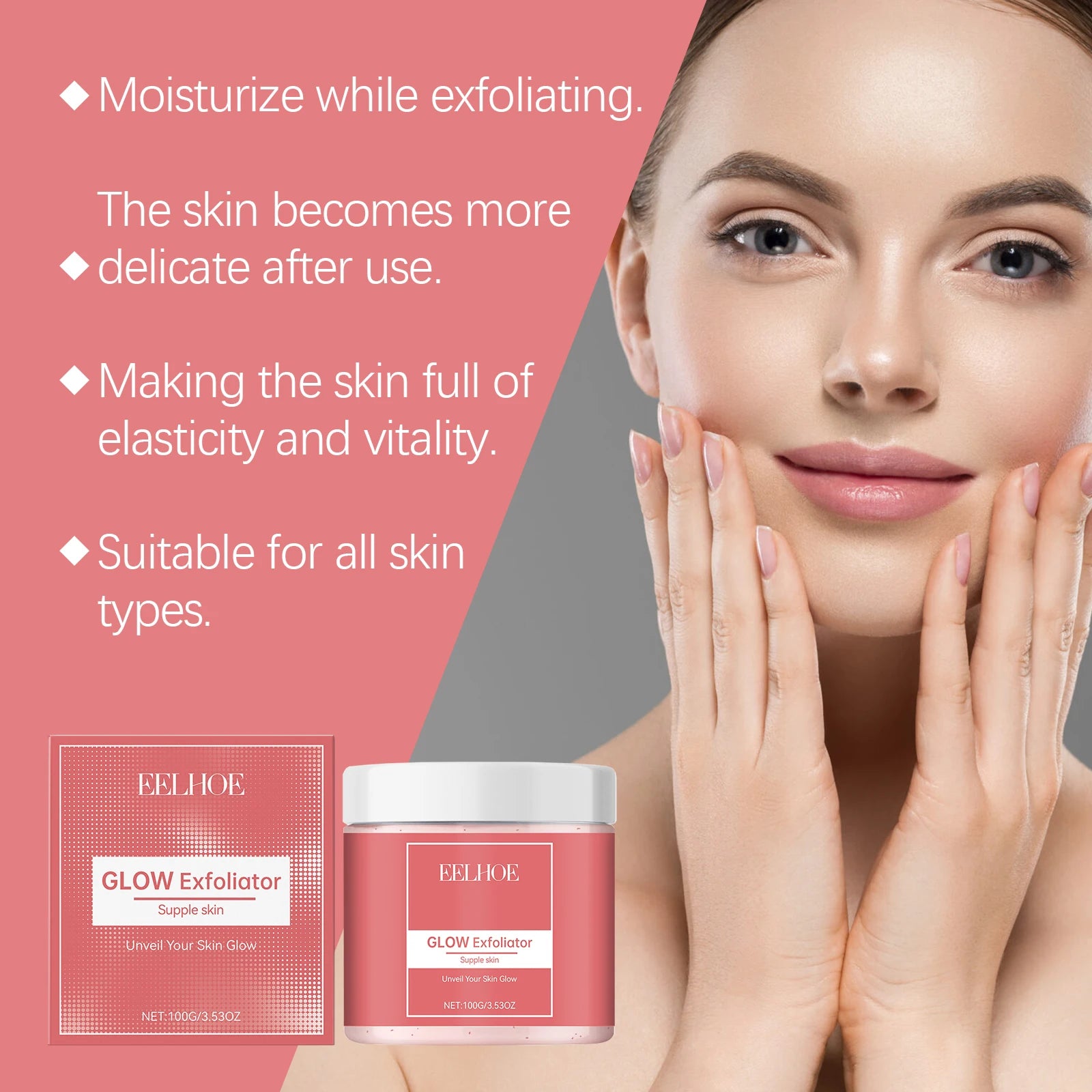 Facial Brightening Scrub - A Gentle Facial Scrub for Exfoliating, Cleansing, Leaving Skin Smooth and Restoring Its Radiance