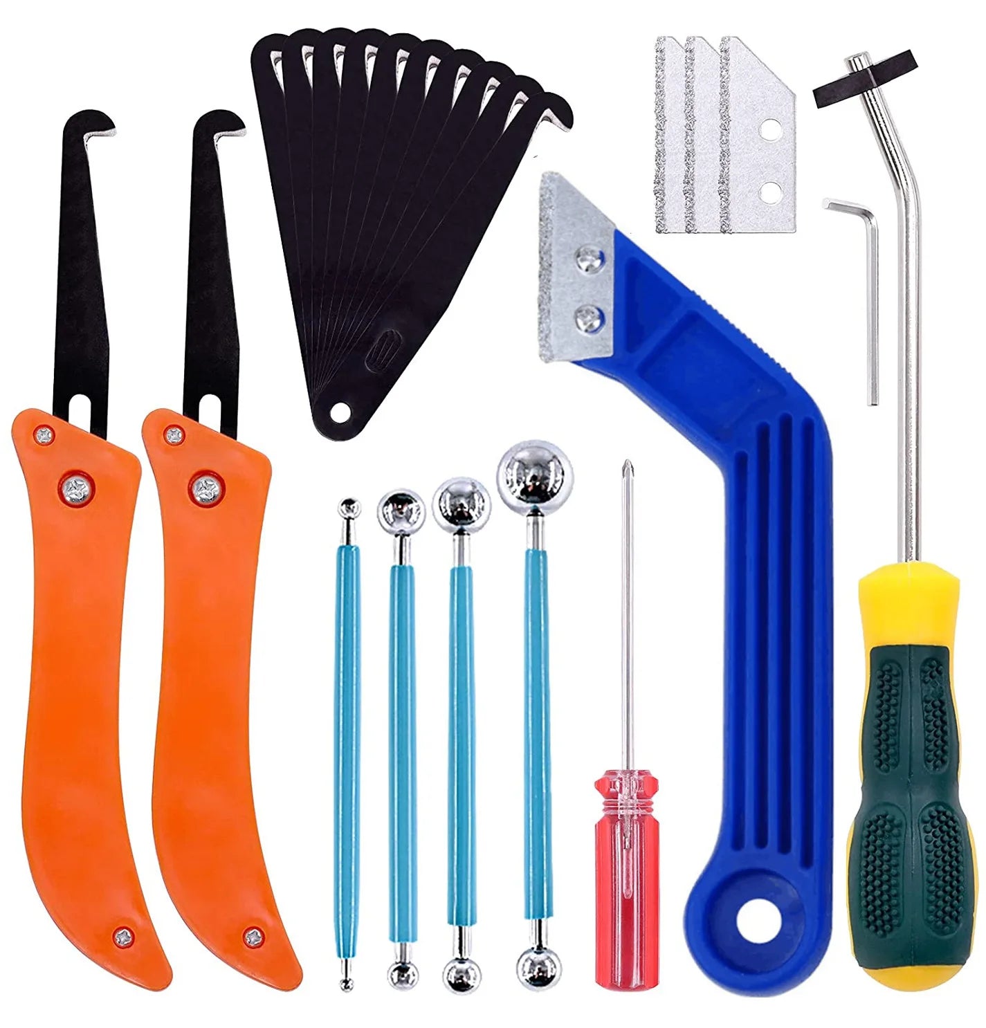 Grout Removal Tools 22 Pcs  Set Saw Blade Grout Hand Saw Tile Joint Cleaning Brush Caulking Edge for Floor Kitchen Hand Tool Set