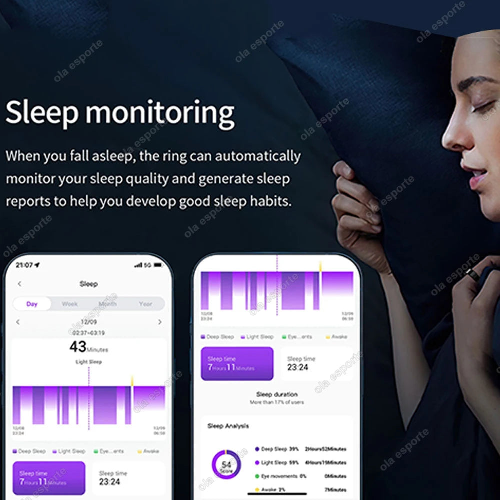 R12 Smart Ring With LED Screen Bluetooth Health Monitor Blood Oxygen Sleep Heart Rate Multi-sport Mode Waterproof IP68&5ATM ring