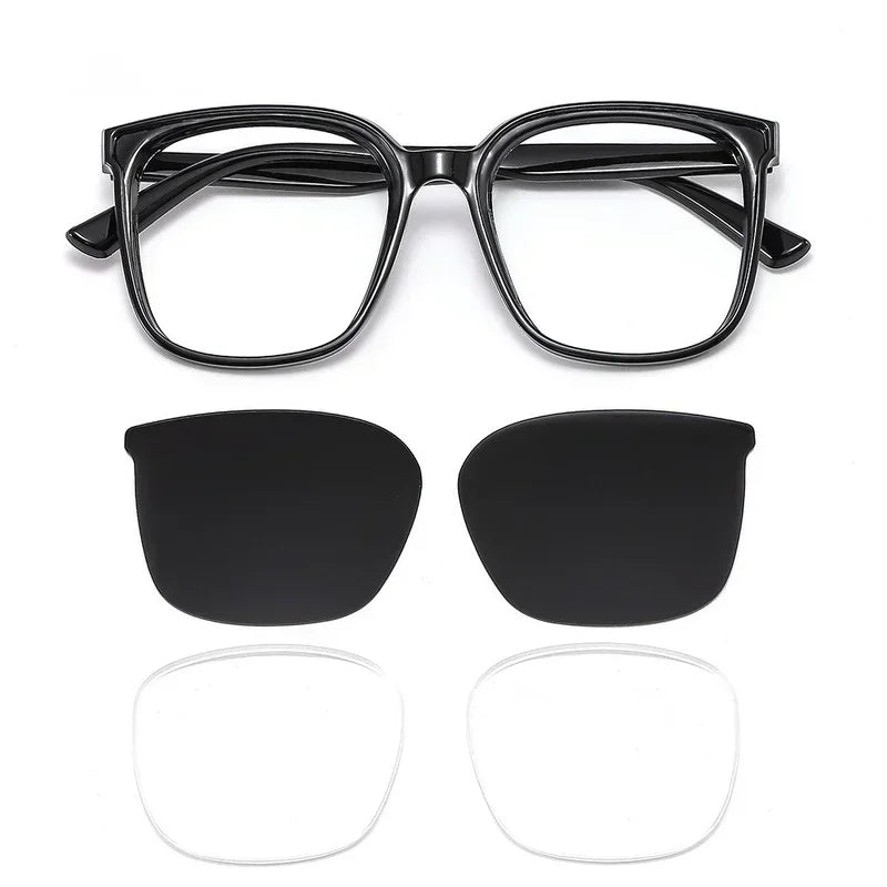 Trendy UV400 Sunglasses for Men Fashion Retro Square Polarized Sun Glasses Eyewear Male Women Vintage Myopia Eyewear0-1.0-4.0