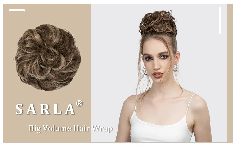 Synthetic Messy Updo Chignon Premium Big Curly Elastic Hair Scrunchies Hairpieces Donut Updo Blonde Brown Hair Pieces For Women