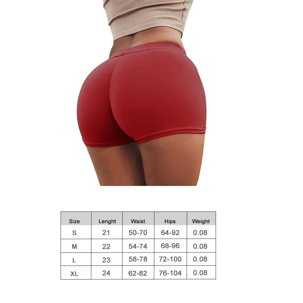 Sexy Shorts Women Sports Wear Fitness Short Pants Skinny Female Push Up Gym Clothing Solid Color Elastic Breathable Flex Shorts