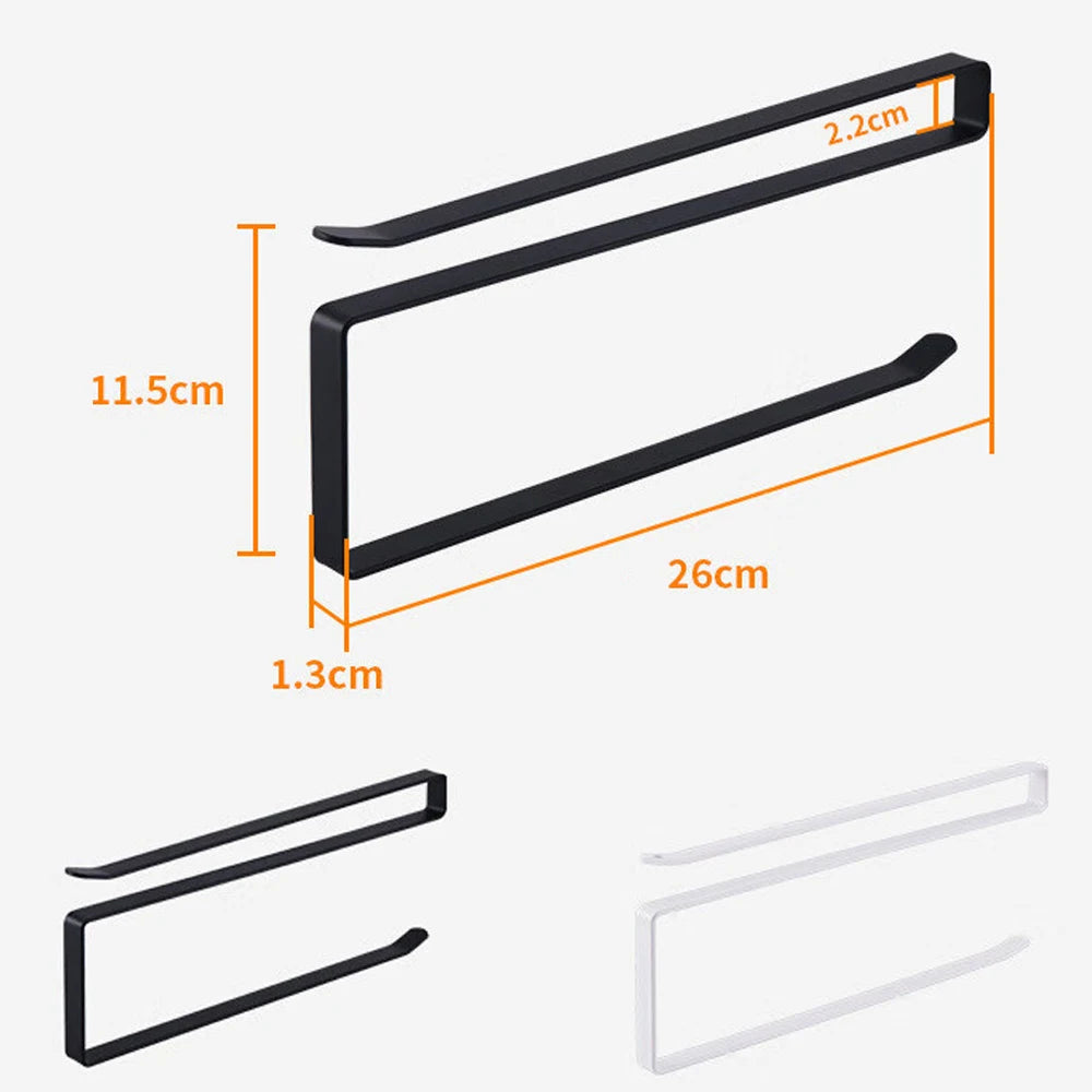 Kitchen Paper Roll Holder Towel Hanger Rack Cabinet Rag Hanging Shelves Organizer Shelf Toilet Paper Holder Storage Accessories