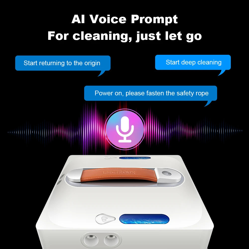 Window Cleaning Robot Liectroux S11, 4-Way Water Spray, Home Glass Floor Wall Tiles Cleaner Robot, Robot Vacuum Cleaner for Windows, Intelligent Navigation, Multiple Safety System, Remote and App Control,Voice Prompts, 8 Micr