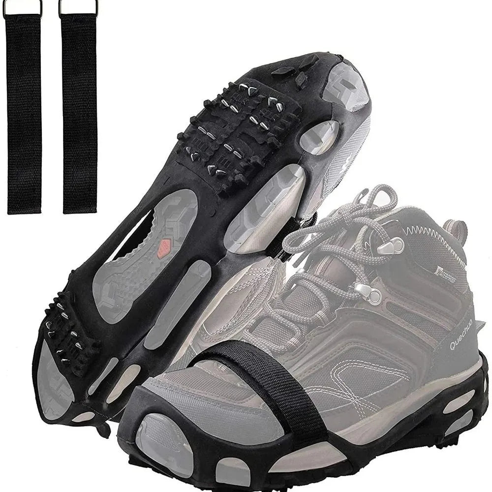 24 Studs Ice Snow Traction Cleats Non-slip Wear-resistant Crampons Stretch Rubber Winter Walking Boots Cleats Winter Walking
