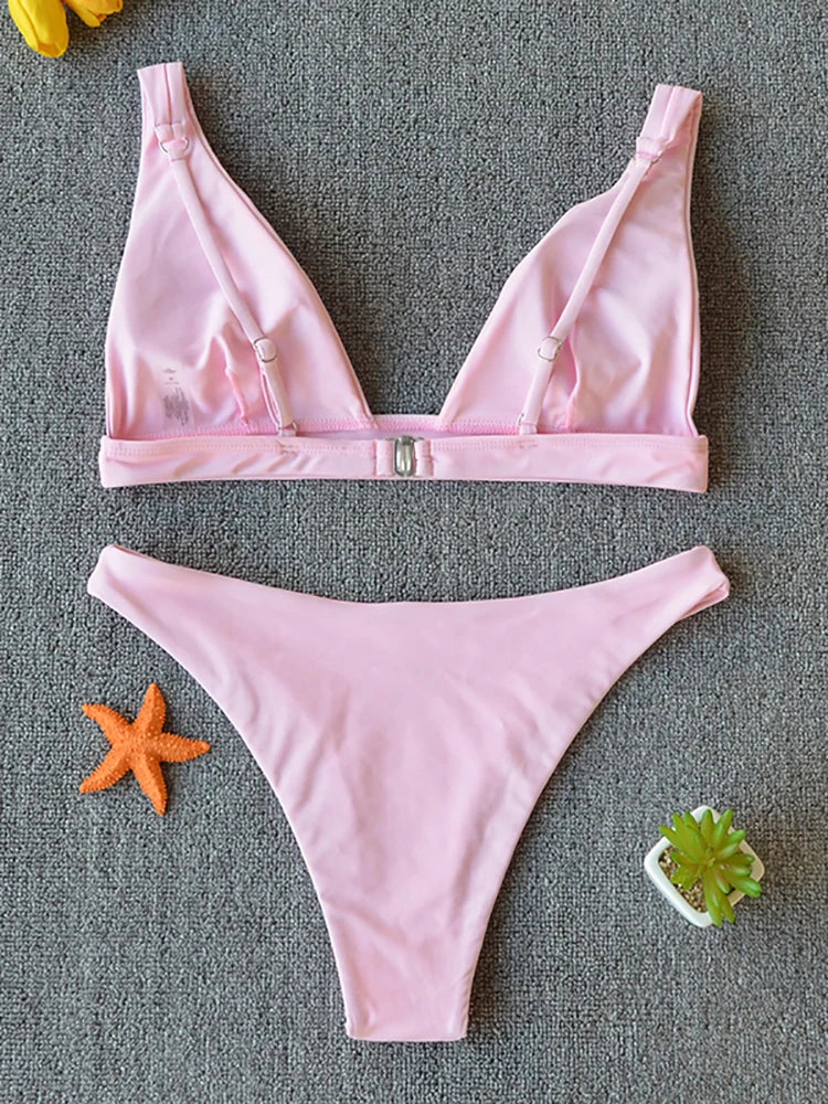 Bikini 2025 Micro Sexy Swimsuit Women Push Up Swimwear Two Piece Bikini Set Solid Bather Bathing Suit Swim Suit Female