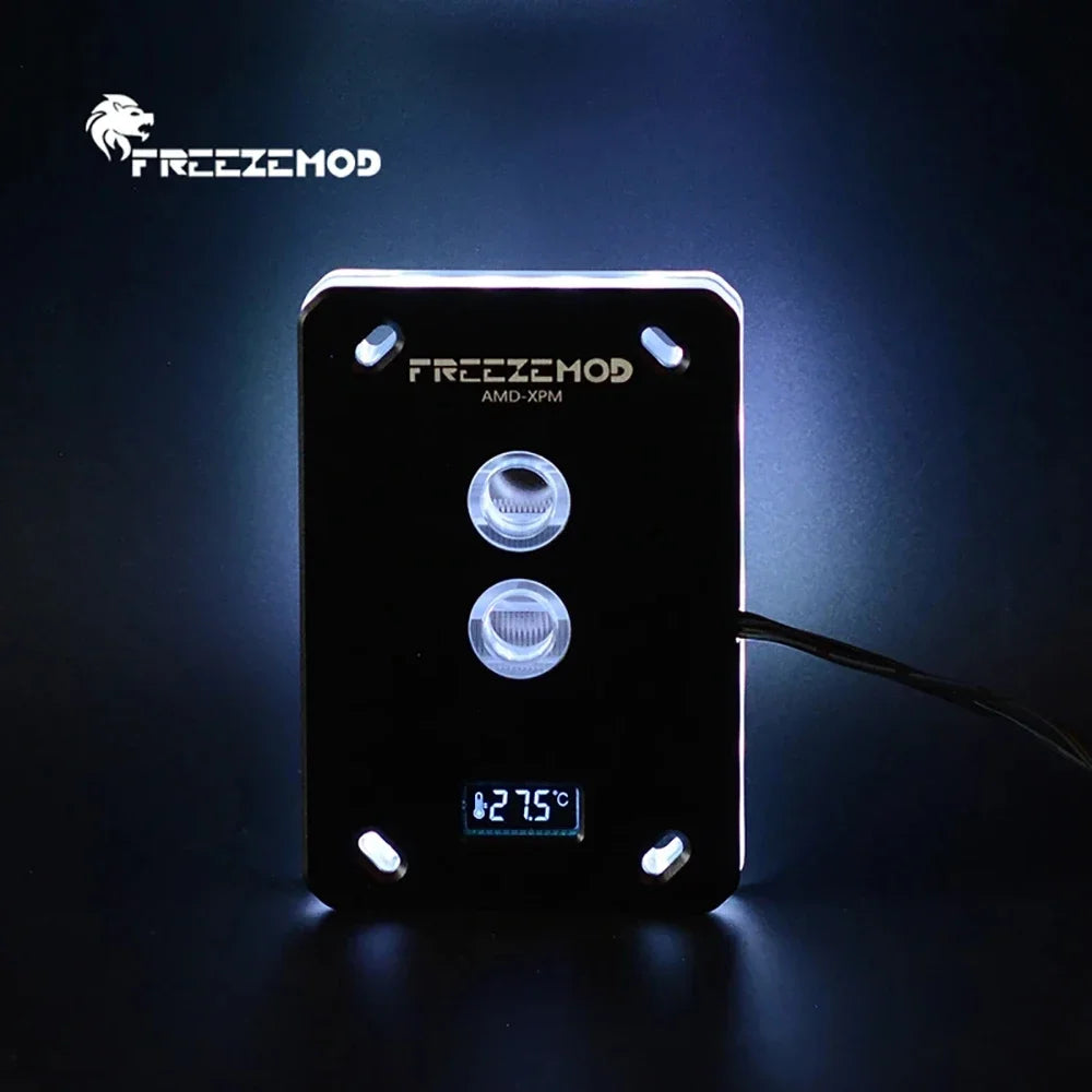 FREEZEMOD CPU Water Block With Thermometer Monitor For AMD AM5 AM4 AM3 AM2 CPU Water Cooler 5V ARGB AURA SYNC