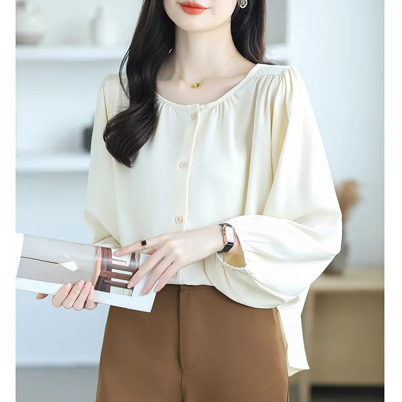 Women's Loose and Casual Shirt, Slim and Reduces Age-reducing Temperament