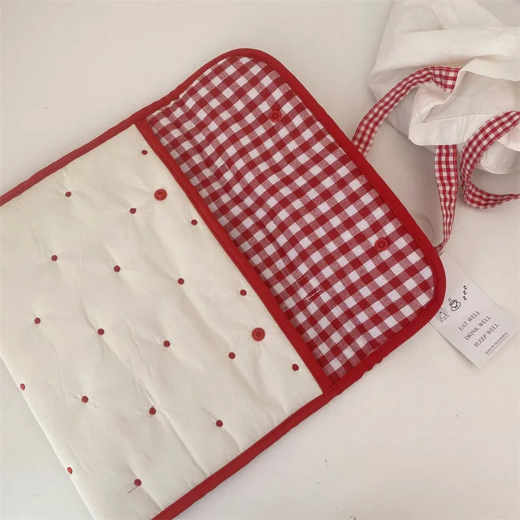 Korean INS Embroidered Rabbit Pattern Handheld Tablet Bag For Ipad 9.7-11 macbook Air13.3 13.6 pro14 Samsung Laptop Storage Bag