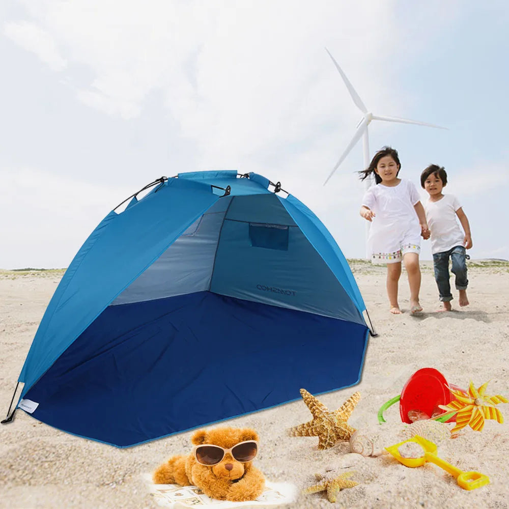 2 Persons Outdoor Beach Tents Shelters Shade UV Protection Ultralight Tent for Fishing Picnic Park Summer Awning Shade Shelter