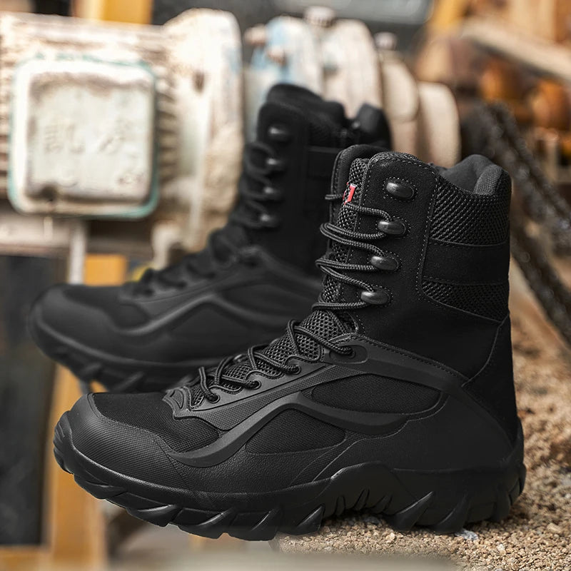 Men's Desert Boots Outdoor Man Non-slip Snow Boots Male Waterproof Tactical Boots Platform Ankle Men Platform Boots Motorbike