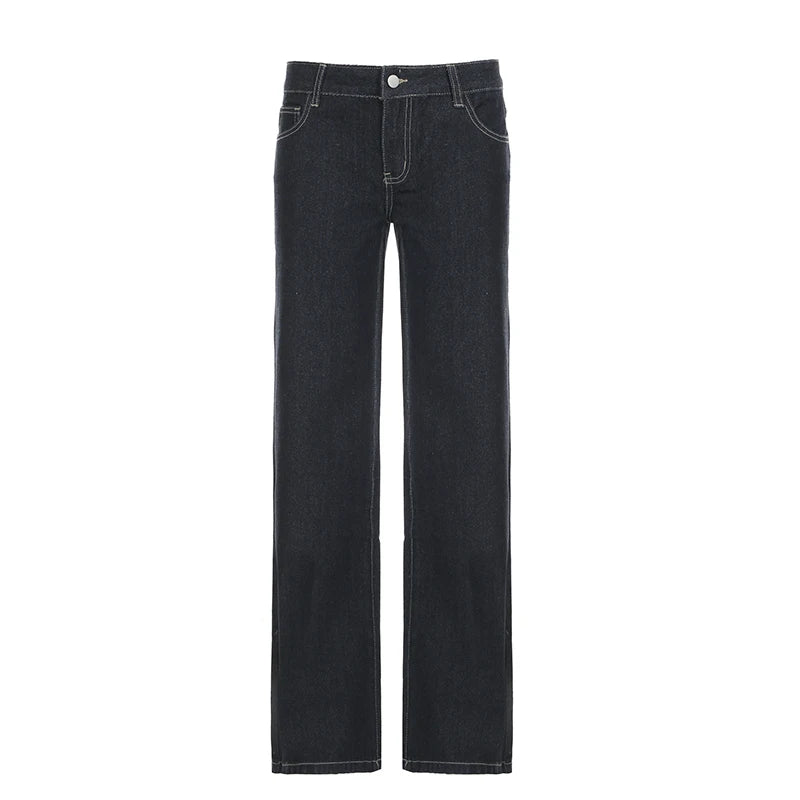 Women's Slim Fit Flared Jeans Y2K Vintage Low Rise Stretch Denim Pants with Embroidery Distressed Style for Everyday Outfits