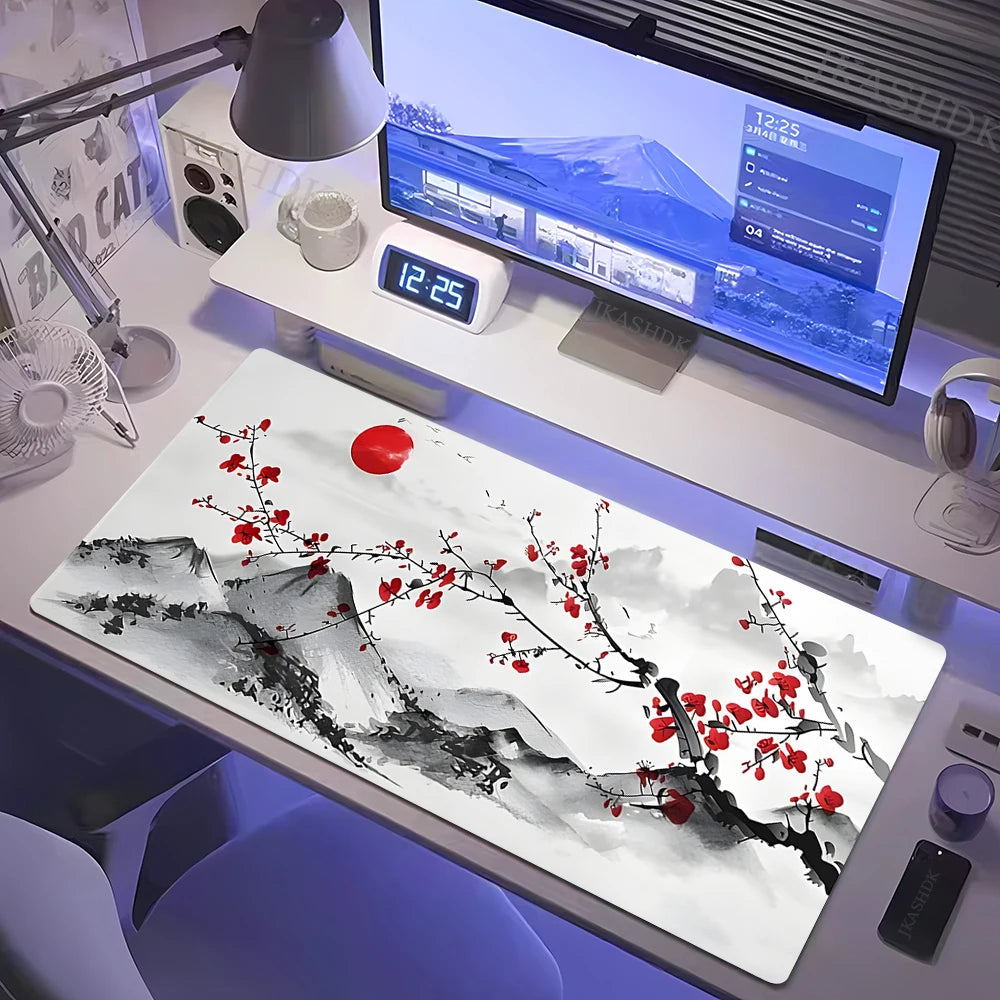 Cherry Blossoms Wrist Rest Keyboard Gaming Mouse Pad White Mousepad Pk Control Welcome Mat Desk Decorations Office Rug Keypad